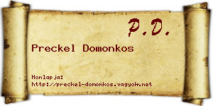 Preckel Domonkos névjegykártya